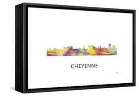 Cheyenne Wyoming Skyline-Marlene Watson-Framed Stretched Canvas