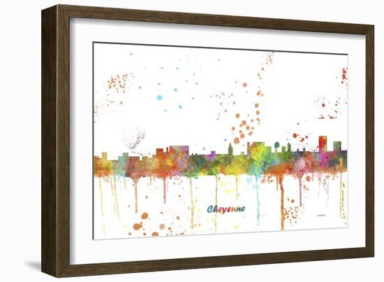 Cheyenne Wyoming Skyline-Marlene Watson-Framed Giclee Print