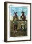 Cheyenne, Wyoming - View of Two Sioux Indians in Regalia, c.1944-Lantern Press-Framed Art Print