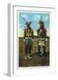 Cheyenne, Wyoming - View of Two Sioux Indians in Regalia, c.1944-Lantern Press-Framed Art Print