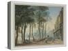 Cheyne Walk, Chelsea, 1816-John Varley-Stretched Canvas
