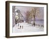 Cheyne Walk in Winter, London-John Sutton-Framed Giclee Print