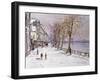 Cheyne Walk in Winter, London-John Sutton-Framed Giclee Print