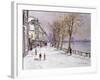 Cheyne Walk in Winter, London-John Sutton-Framed Giclee Print