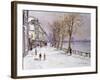 Cheyne Walk in Winter, London-John Sutton-Framed Giclee Print