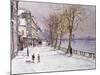 Cheyne Walk in Winter, London-John Sutton-Mounted Giclee Print