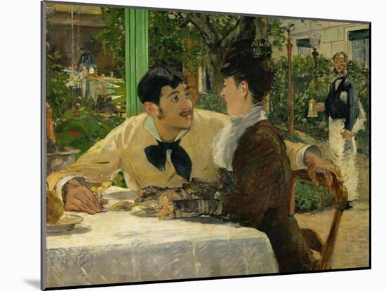 Chez le Pere Lathuille, en plein air (At the caf&eacute;), 1878 .-Edouard Manet-Mounted Giclee Print