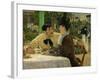 Chez le Pere Lathuille, en plein air (At the caf&eacute;), 1878 .-Edouard Manet-Framed Giclee Print