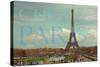 Chez Paris with Eiffel Tower-Cora Niele-Stretched Canvas