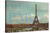 Chez Paris with Eiffel Tower-Cora Niele-Stretched Canvas