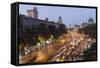 Chhatrapati Shivaji Terminus Train Station and Central Mumbai, India-Peter Adams-Framed Stretched Canvas