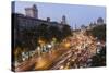 Chhatrapati Shivaji Terminus Train Station and Central Mumbai, India-Peter Adams-Stretched Canvas