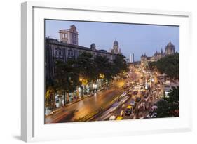 Chhatrapati Shivaji Terminus Train Station and Central Mumbai, India-Peter Adams-Framed Photographic Print