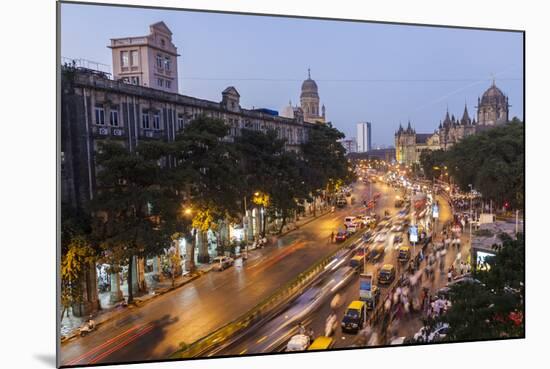 Chhatrapati Shivaji Terminus Train Station and Central Mumbai, India-Peter Adams-Mounted Photographic Print