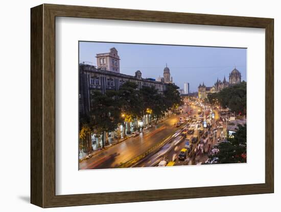 Chhatrapati Shivaji Terminus Train Station and Central Mumbai, India-Peter Adams-Framed Photographic Print