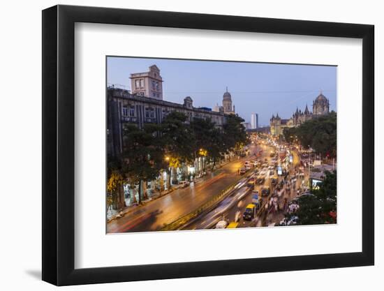 Chhatrapati Shivaji Terminus Train Station and Central Mumbai, India-Peter Adams-Framed Photographic Print