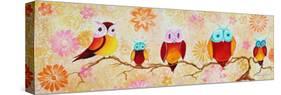 Chi Omega Owl Painting-Megan Aroon Duncanson-Stretched Canvas