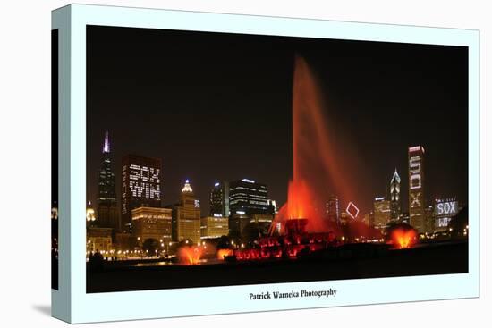 Chiago skyline Chicago White Sox  win-Patrick  J. Warneka-Stretched Canvas