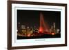 Chiago skyline Chicago White Sox  win-Patrick  J. Warneka-Framed Photographic Print