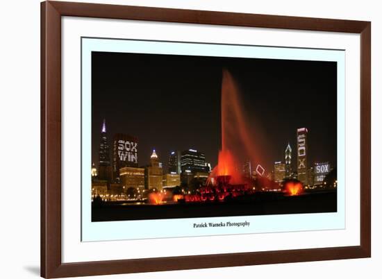 Chiago skyline Chicago White Sox  win-Patrick  J. Warneka-Framed Photographic Print