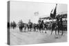 Chiang Kai-Shek of the Chinese Nationalists Following Flag Bearer in Military Procession, 1931-null-Stretched Canvas