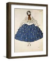 Chiarina, Design for a Costume for the Ballet Carnival Composed by Robert Schumann, 1919-Leon Bakst-Framed Giclee Print