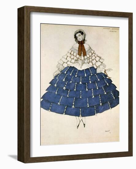 Chiarina, Design for a Costume for the Ballet Carnival Composed by Robert Schumann, 1919-Leon Bakst-Framed Giclee Print