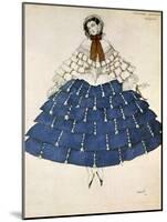 Chiarina, Design for a Costume for the Ballet Carnival Composed by Robert Schumann, 1919-Leon Bakst-Mounted Giclee Print