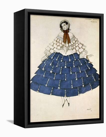 Chiarina, Design for a Costume for the Ballet Carnival Composed by Robert Schumann, 1919-Leon Bakst-Framed Stretched Canvas