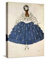 Chiarina, Design for a Costume for the Ballet Carnival Composed by Robert Schumann, 1919-Leon Bakst-Stretched Canvas