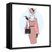 Chic Cat Woman-Olga_Angelloz-Framed Stretched Canvas