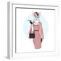 Chic Cat Woman-Olga_Angelloz-Framed Art Print