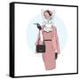 Chic Cat Woman-Olga_Angelloz-Framed Stretched Canvas