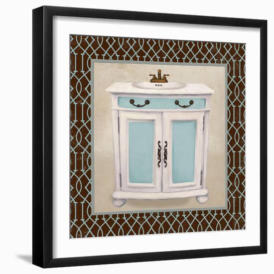 Chic Lattice Bath II-Elizabeth Medley-Framed Art Print