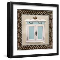 Chic Lattice Bath II-Elizabeth Medley-Framed Art Print