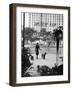 Chic Woman Walking Her Poodles Along Sidewalk on Fifth Avenue-Alfred Eisenstaedt-Framed Photographic Print