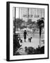 Chic Woman Walking Her Poodles Along Sidewalk on Fifth Avenue-Alfred Eisenstaedt-Framed Photographic Print