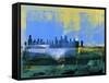 Chicago Abstract Skyline I-Emma Moore-Framed Stretched Canvas