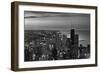 Chicago Aerial North View In BW-Steve Gadomski-Framed Photographic Print