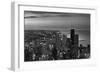 Chicago Aerial North View In BW-Steve Gadomski-Framed Photographic Print