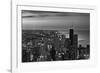 Chicago Aerial North View In BW-Steve Gadomski-Framed Photographic Print