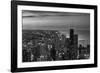 Chicago Aerial North View In BW-Steve Gadomski-Framed Photographic Print