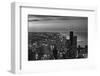 Chicago Aerial North View In BW-Steve Gadomski-Framed Photographic Print