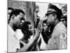 Chicago African American Policeman Tries to Calm a Crowd-null-Mounted Photo