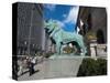 Chicago Art Institute and Lion Sculpture Along Michigan Avenue, Chicago, Illinois, Usa-Alan Klehr-Stretched Canvas