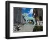 Chicago Art Institute and Lion Sculpture Along Michigan Avenue, Chicago, Illinois, Usa-Alan Klehr-Framed Photographic Print