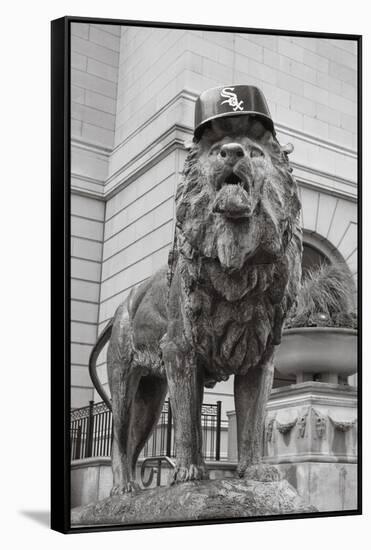 Chicago Art Institute Lion-Patrick Warneka-Framed Stretched Canvas