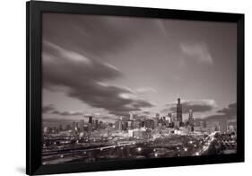 Chicago At Dusk BW-Steve Gadomski-Framed Photographic Print