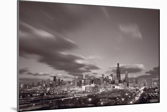 Chicago At Dusk BW-Steve Gadomski-Mounted Photographic Print