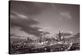 Chicago At Dusk BW-Steve Gadomski-Stretched Canvas